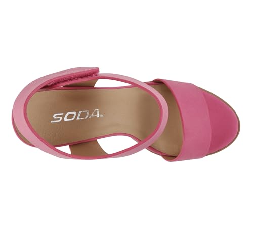 Image of Soda Wait-A ~ Women Open Round Toe Chunky Heel Ankle Strap High Heel Dress Sandals