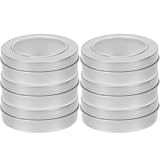Healifty 6 Stück Rundes Weißblech Aufbewahrungsset mit Deckel 65x25mm Kleine Metalldosen für...