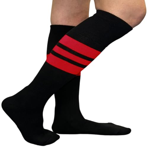 COUVER Unisex Striped Knee High Softball Baseball Team Sports Socks, 1 Pair2