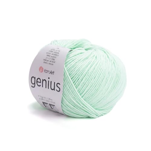 YarnArt Genius Soft Cotton Blend Yarn, 1 Pack (1.76 oz / 174 Yds)
