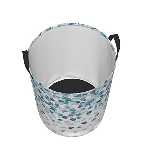 Geometric Pattern Of Blue Printed Laundry Basket, Foldable Dirty Clothes Laundry Hamper With Handles For Home Bathroom Bedroom Dorm #TOP2