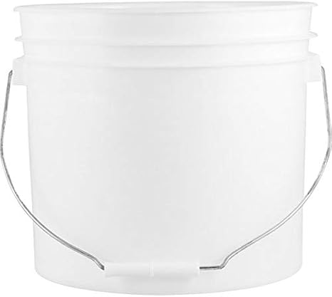 BayTec 3.5 Gallon Plastic Buckets & Pails White - 3 Pack