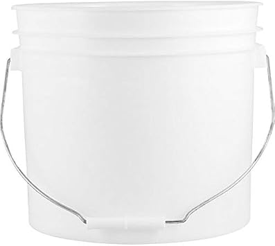 BayTec 3.5 Gallon Plastic Buckets & Pails White - 3 Pack