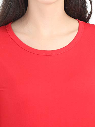 Image of FLEXIMAA Women's Cotton Plain Round Neck Full Sleeve T-Shirt