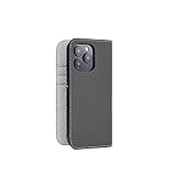 【ボナベンチュラ】 ダイアリーケース [iPhone 14 Pro,チャコール × トゥルーグレー] シュリンクレザー スマホケース ヨーロッパ最高級レザー 本革 MagSafe対応 プレゼント BODT14P-CGTG