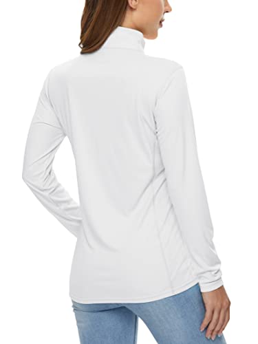 Rash Guard For Women Long Sleeve Half Zip Running Shirt Women Sun Protection Hiking Shirts Quick Dry Shirts Rashguard Athletic Shirts Running Shirts White #TOP1