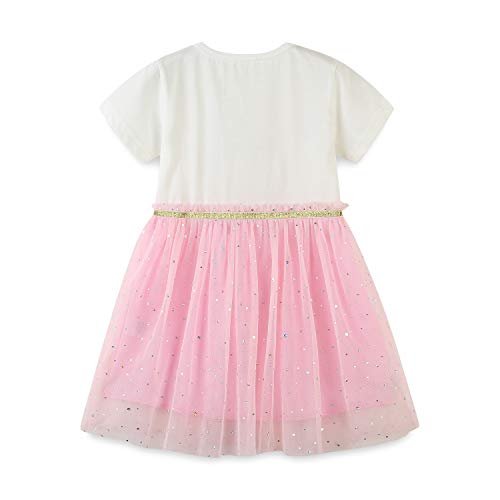 Girl Summer Tutu Dress Tulle Skirt Flower Girl Dress White Pink Duck Short Sleeve Cotton Tutu Dresses 3T2