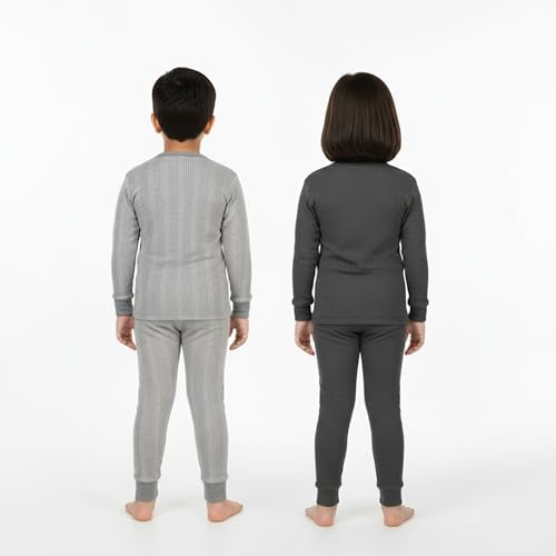 Image of Fort Worth Thermal Set for Winter - Warm Soft Cotton Innerwear Base Layer Upper & Lower | Full Sleeve Thermals for Kids,Toddlers,Boys & Girls | Cold Weather Body Warmer Long Johns Set