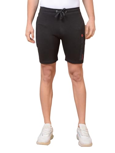 Image of Dollar Cotton Rich Fabric Solid Men's Shorts | Ribbed Waistband with Drawcord | Fashionable Print with Logo Branding | Side Pockets with Zip on one Side | Wide Array of Attractive Colours