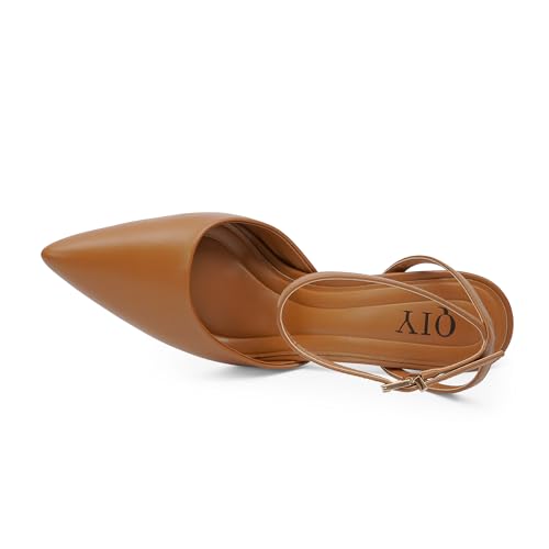 Image of QIY Closed Toe Ankle Strap Heels Women Pumps Pointed Toe Heeled Sandals for Women Stiletto Wedding Dress Shoes