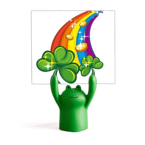Porte-mémo grenouille arc-en-ciel pour décorer votre bureau de la Saint-Patrick