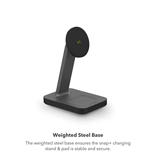 ZAGG mophie Snap+ charging stand & Pad with Europe Adapter, Qi-Enabled devices, Fast Charging, Up to 15W, 2 devices, Black - Image 4