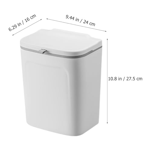 Caneca de basura para cocina blanca de 9 litros para colgar en pared miniatura 2