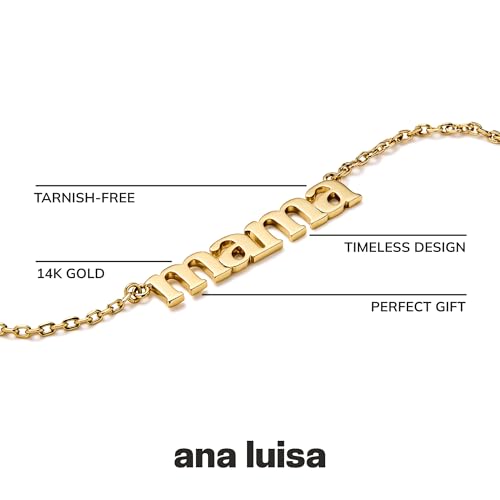 Ana Luisa Gold Dainty Mama Necklace for Women - Sentimental 14K Gold Nameplate Necklace for Mom - Hypoallergenic, Water-Resistant, Tarnish-Free Jewelry - Mother's Day Necklaces - Everyday Mom Jewelry3