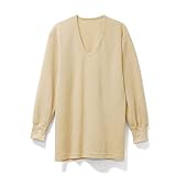 [白鷺ニット] ニットキルト 長袖 Vネック Tシャツ メンズ あったかインナー 【体ぽかぽか】 U首 保温 防寒 肌着 厚手 冬 秋冬 K0425C-E (JP, アルファベット, M, ベージュ)