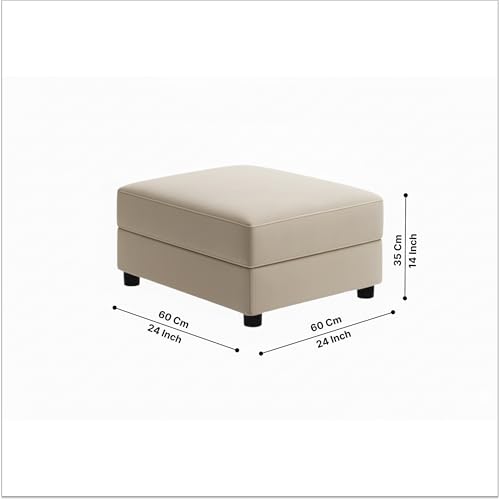 Image of Avion Natalia 3+2 Seater Sofa Set with Ottoman for Living Room Beige | Modern 6 Person Sofas Furniture | Fabric Sofa Set 6 Seater Couch for Guests Room Festival Gifts