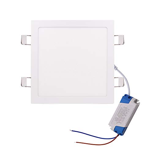 XUNATA Dimmable 24W 11 inch Ultra-Thin Square LED Panel Light Ceiling, 1700lm, 150W Incandescent Equivalent, 3500K Warm White, LED Recessed Lighting for Home, Office, Commercial Lighting