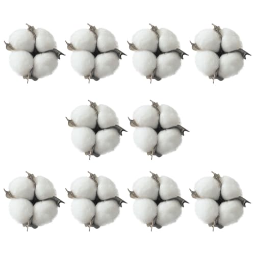 TOYANDONA Bolas de Algodón Blancas Colgantes para Árbol de Navidad, 10 Unidades, Decoración Navideña DIY, Accesorio Decorativo para Hogar, Paredes y Ventanas, Adornos Festivos