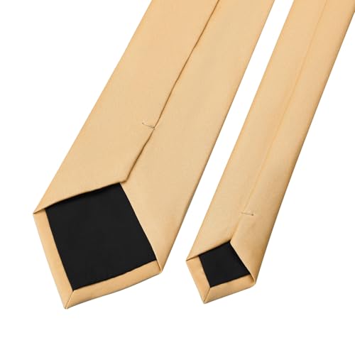 Image of KOOELLE Men's Ties Solid Pure Color Plain Neckties Formal Black Ties For Men