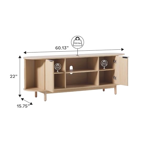 Modern Curved Reeded TV Stand