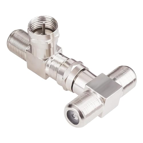 CARE CASE® 3 Way Splitter Combiner RG6 Male to 3 Female Coax Cable Splitter Adapter Type Connector for Antenna TV Cable Satellite DTH, Dish Antenna (Pack of 1)