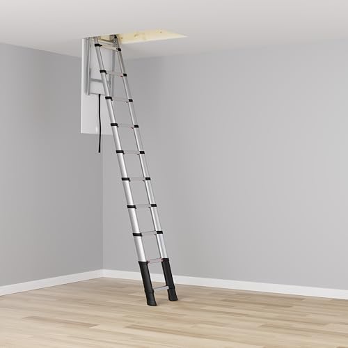 Dachbodenleiter 2,95m von TELESTEPS I Made in Sweden I Loft Line I Kompakte Qualitätsleiter mit patentiertem Premium Design I Anti-Rutschprofil I EN 14975 I 72527-541