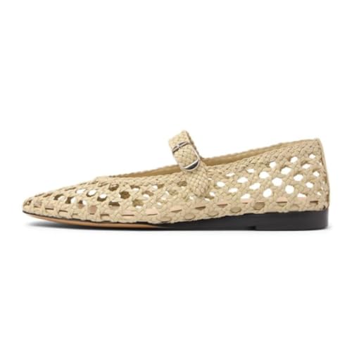 Goolita Leopard Ballet Flats Shoes for Women, Casual Round Toe Mary Jane Flats Comfortable Buckle Strap Ballerina Flat Shoes