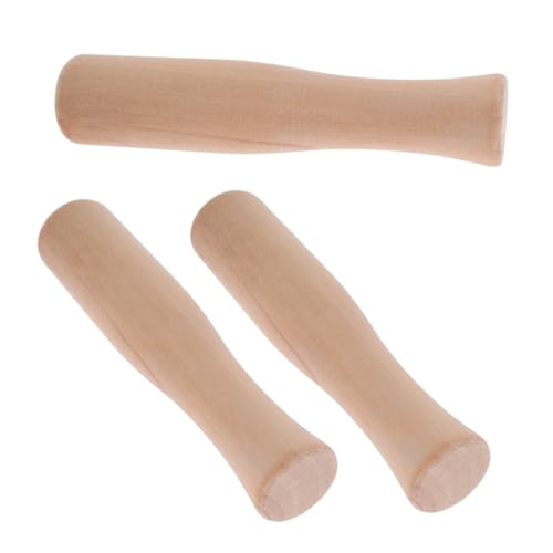 Frcolor 3個 木製食物研磨棒 ニンニク潰し器 ポテトマッシャー 多機能調理ツール 簡単洗浄 キッチン用品 料理効率向上