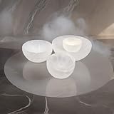 LANDSTER Selenit Schüssel Schmuckschale Ladeschale Kristall Dekoschale Heilung Edelstein Reinigung schale Edelsteingeschenk Dekoration home decor 8cm