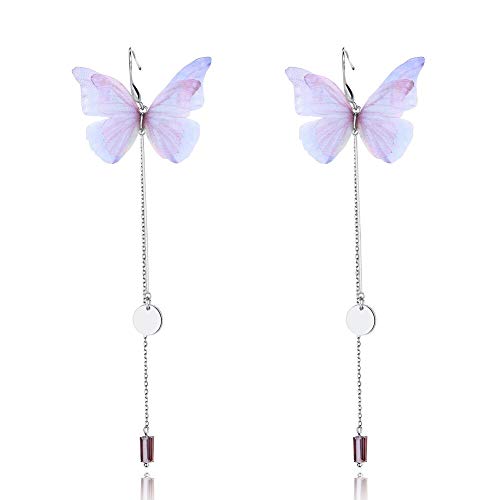 Boucles d'oreilles papillon argent 925 multicolores pour femmes