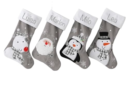 Personalisiert Weihnachtsstrumpf Mit Namen - Große Nikolausstiefel Mit 3D Deko