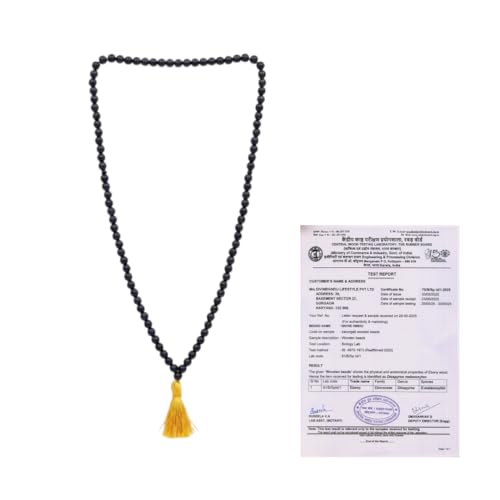 Image of Divine Hindu Authentic Karungali Mala Original 108 Beads - Natural Black Ebony Wood Jaap Mala for Meditation, Yoga & Prayer - Pure Karungali Wood Rosary for Success, Protection