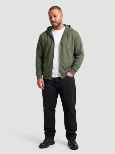Image of UNSTD Plus Size Men Solid Zipper Hoodie Regular Fit Winter Wear