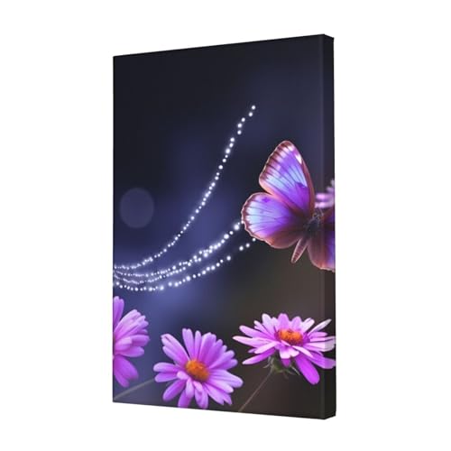 Joli papillon violet tableau mural de 45x30 cm pour créer un cocon zen dans votre chambre