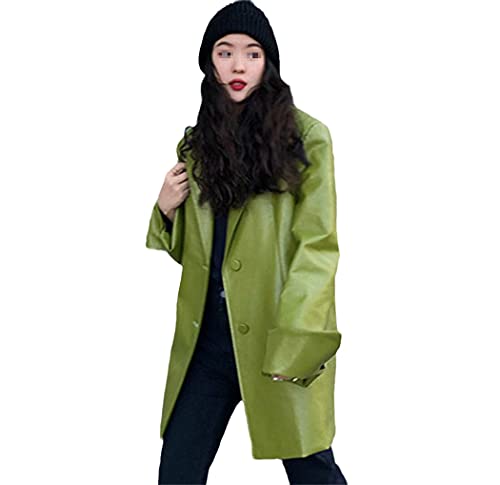 Blazer oversize en cuir vert avocat la veste ample idéale contre les looks ternes