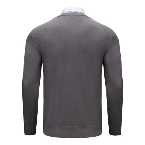 Men's Knitted Crewneck Sweater - Long Sleeve Lightweight Pullover Jumper for Casual and Dress Wear, Fall Knit Sweater2