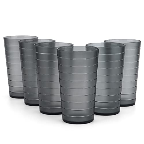 KOXIN-KARLU Getränkebecher aus Kunststoff, 625 ml, Grau, 6 Stück Cover