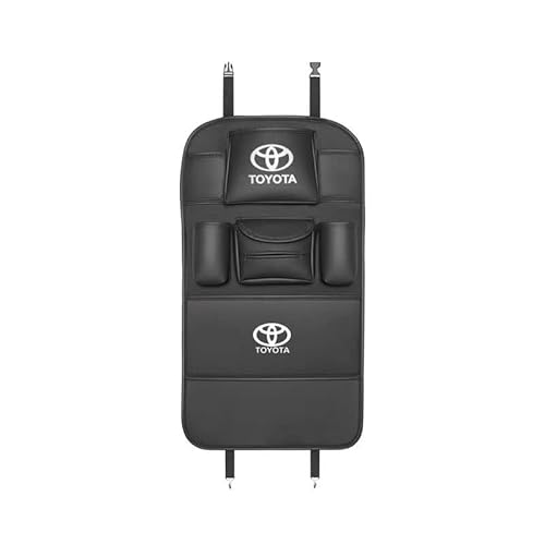 トヨタ バックキックマット キングカードカバー 汚れ保護シート プリウス カムリ ライズ RAV4 カローラ ヤリス アクア C-HR ルーミー ウィッシュ シェンタ ヴィッツ アクア 86 多機能収納ポケット インテリア アクセサリー ブラック 取り付け