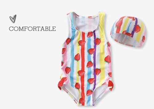Image of Baby Girls One Piece Swimsuit Yellow Swimwear Fruit Pineapple Bathing Suit Summer Beach Wear with Ruffle Butt