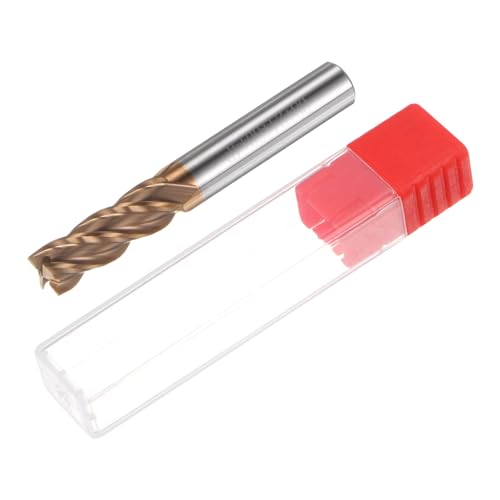 Image of HARFINGTON Micro Grain Carbide Square End Mill 5 /16 inch x 15 /16 inch (8mm x 24mm) Cut 5 /16 inch (8mm) Shank 2-3 /8 inch (60mm) Length AlTiN Coated 4 Flutes Square Nose Cutter for Alloy Steel Hardened Steel