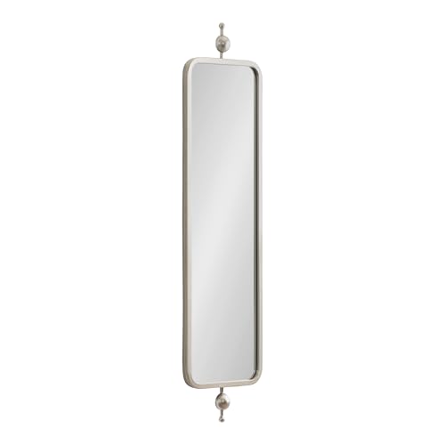Kate and Laurel Kasota Traditional Slim Panel Wall Mirror, 9 x 36, Silver, Vintage Tall Mirror for Use as Versatile Entryway or Bedroom Wall Decor