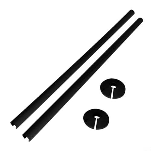Sileduove 2-Piece Pipe Sleeves & Collars, Clip-On Covers for Central Heating Radiators, 15 x 500 mm, Black
