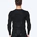 TUOY Padded Compression Shirt Long Sleeve Rib Chest Protector Protective Shirt Black