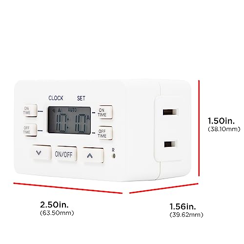 Ultrapro Indoor Digital Timer 24 Hour Cycle, 1 Polarized Outlet Timer, 2 Personal On/Off Settings, Override Switch, Plug Timer, Ideal For Lamps, Seasonal Lights, Small Appliances, Aquarium, Led, 45184 #TOP1