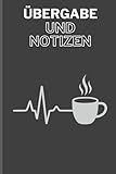 Pflege Notizbuch – EKG & Kaffee Design für medizinisches Personal: 120-seitiges Übergabebuch mit Herzschlaglinie und Kaffeebecher | A5-Format für ... | Ideal für Pflegekräfte mit Humor & Puls