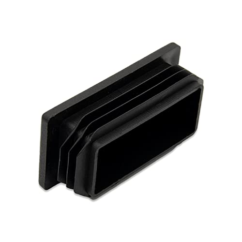 Image of Flyshop 8 Pack Black Chair Glide Inserts Plastic Plugs Rectangle Pipe Tubing End Caps 30 x 60 mm, 1-3 /16 inch x 2-3 /8 inch