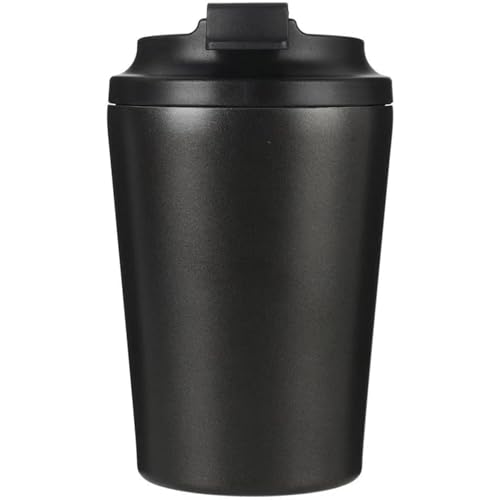 Image of Stvin 380ml Insulated Coffee Mug Travel, Stainless Steel Tumbler with Leak-Proof Lid, Reusable Thermal Cup for Hot & Cold Drinks, Car, Office, Camping & More (3rd Black)