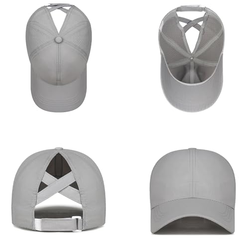 CynKen Criss Cross High Ponytail Quick Drying Sport Mesh Peaked Cap Baseball Cap for Girl Women3