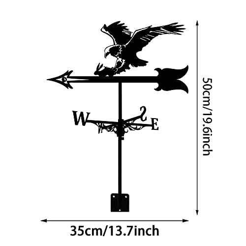 Varaka Weather Vane Bald Eagle And Rabbit Weathervane Garden Durable Stainless Steel Weathercock Wind Direction Indicator For Outdoor Roof Mount Yard #TOP2