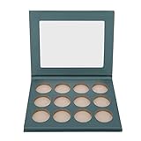 ANKROYU Leere Lidschatten Palette Mit 12 Löchern, Tragbare Leere Rouge Palette Für Kosmetikgeschäfte, DIY Kosmetik Pflegepalette(Dunkelgrün)